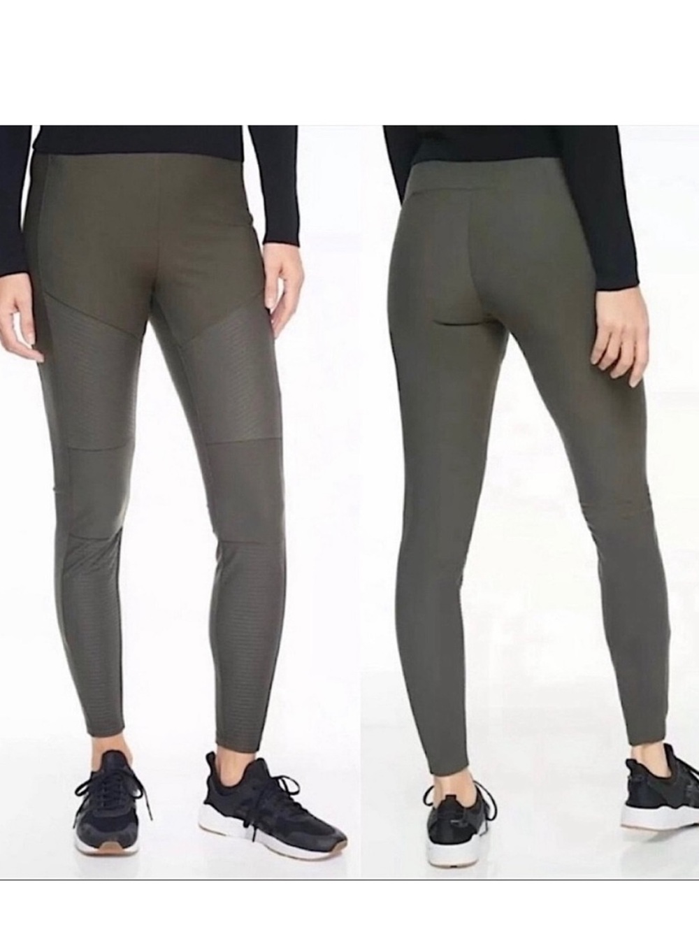 Athleta Black Madison Moto Tights / Leggings 12